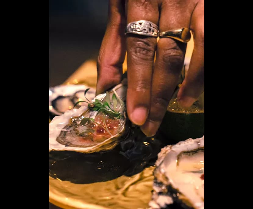 Huîtres fraîches, produits de la mer